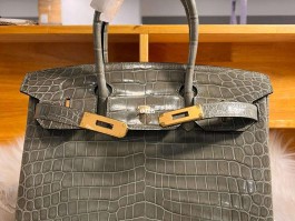 爱马仕birkin包鳄鱼皮(爱马仕birkin鳄鱼皮斑鸠灰)