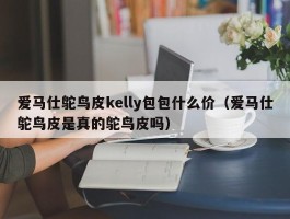 爱马仕鸵鸟皮kelly包包什么价（爱马仕鸵鸟皮是真的鸵鸟皮吗）