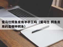 爱马仕鳄鱼皮有半手工吗（爱马仕 鳄鱼皮 用的是哪种鳄鱼）