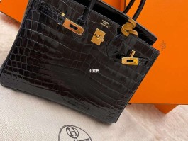 爱马仕鳄鱼皮brikin(爱马仕鳄鱼皮brikin 黑色拼玫红色)