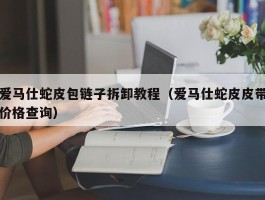 爱马仕蛇皮包链子拆卸教程（爱马仕蛇皮皮带价格查询）