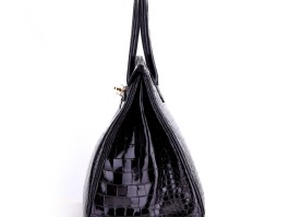 爱马仕黑白鳄鱼皮(爱马仕鳄鱼皮25黑色金扣birkin)