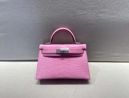 爱马仕粉色包包鳄鱼皮(爱马仕红色鳄鱼皮birkin)