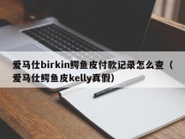 爱马仕birkin鳄鱼皮付款记录怎么查（爱马仕鳄鱼皮kelly真假）