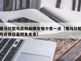 爱马仕鸵鸟皮和蜥蜴皮哪个贵一点（爱马仕鸵鸟皮贵还是鳄鱼皮贵）